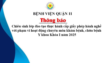 Thông báo chiêu sinh lớp đào tạo thực hành cấp giấy phép hành nghề với phạm vi hoạt động chuyên môn khám bệnh, chữa bệnh Y khoa Khóa I năm 2025